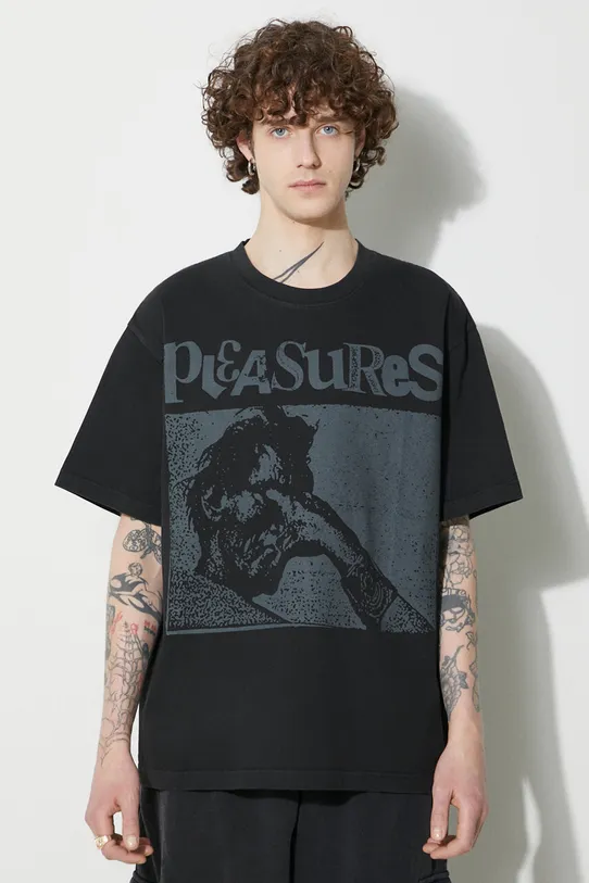 PLEASURES cotton t-shirt Gouge Heavyweight Shirt