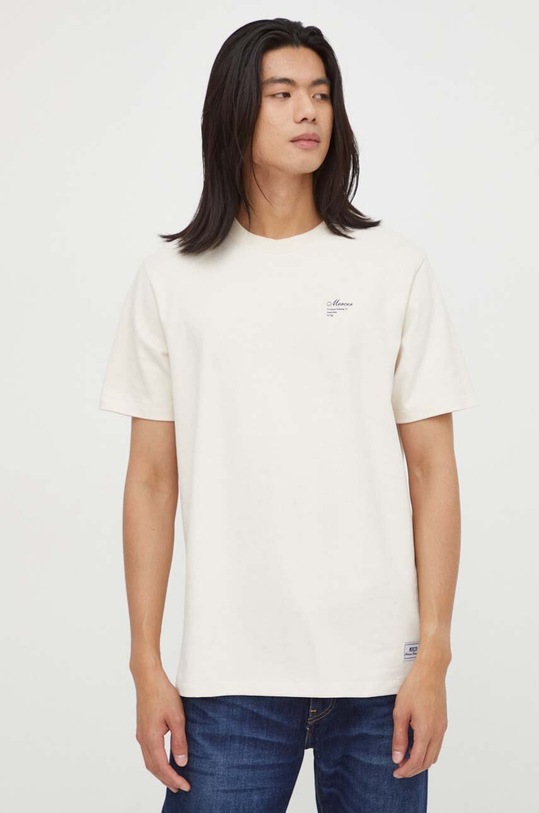 The Mercer Brand tricou din bumbac MEAP233008 bej AW23