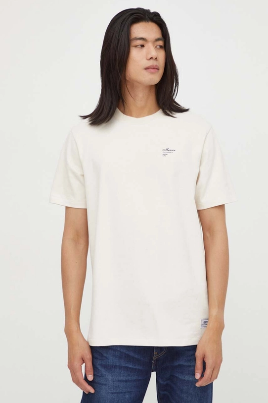 The Mercer Brand t-shirt bawełniany MEAP233008 beżowy AW23