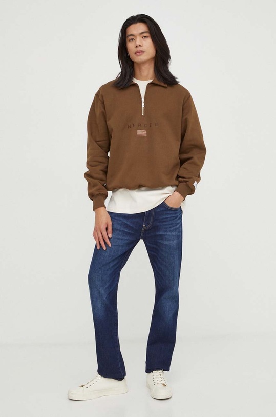 The Mercer Brand tricou din bumbac bej MEAP233008
