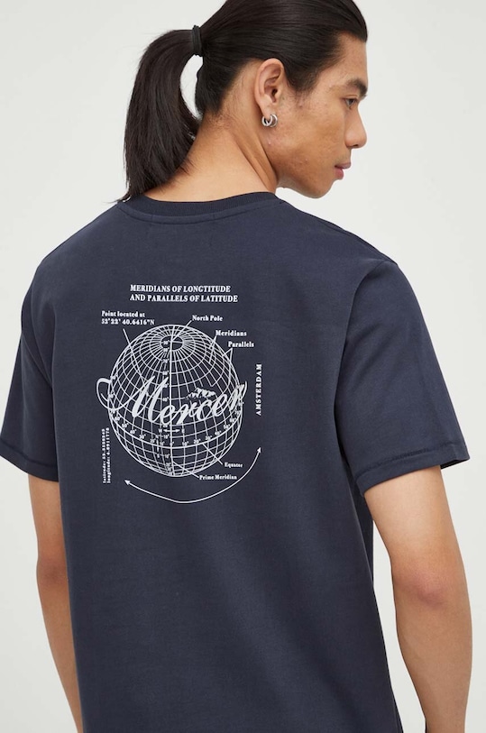 Бавовняна футболка The Mercer Brand MEAP233008 темно-синій