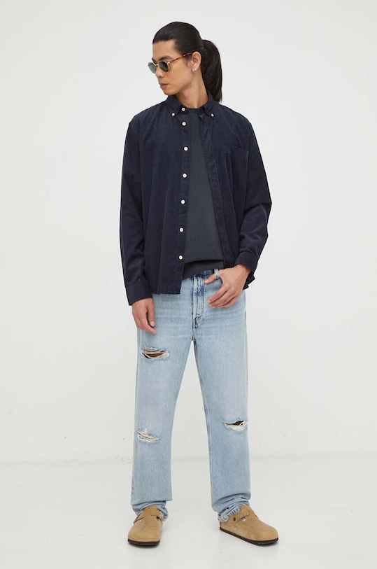 Bavlněné tričko The Mercer Brand MEAP233008 černá AW23