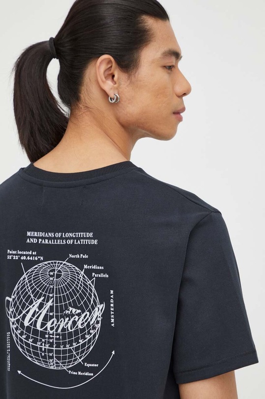 Bavlněné tričko The Mercer Brand černá MEAP233008