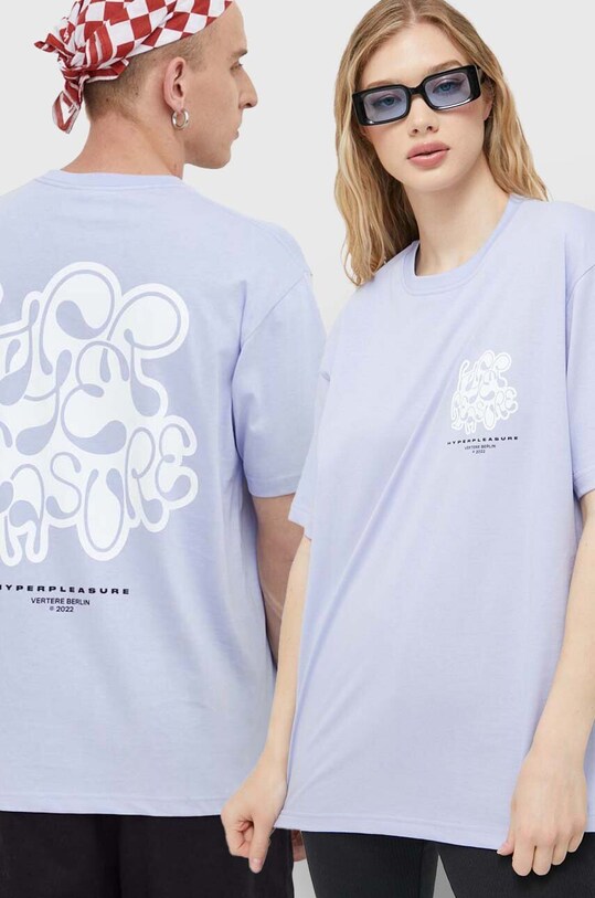 Vertere Berlin t-shirt bawełniany nadruk fioletowy VER.T175