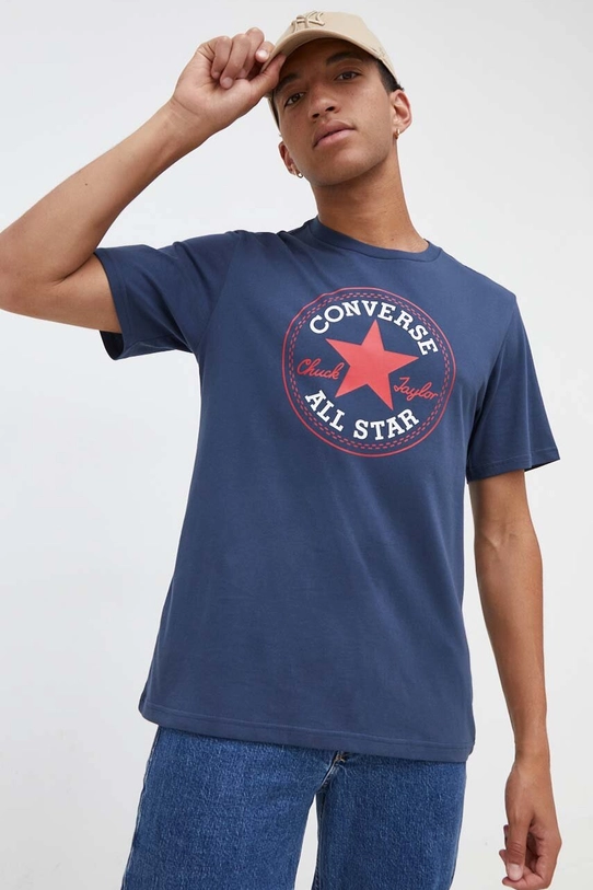 Converse t-shirt bawełniany 10025459.A09 granatowy AW23