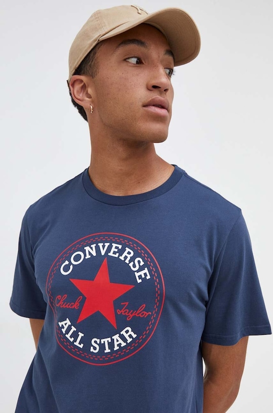 Converse t-shirt bawełniany 10025459.A09 granatowy