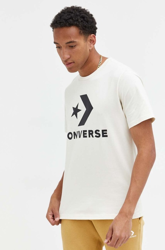 Бавовняна футболка Converse 10025458.A08 бежевий
