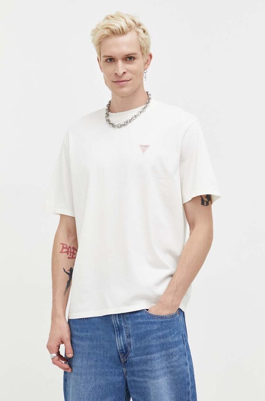Guess Originals t-shirt bawełniany beżowy M3BI09K9XF1