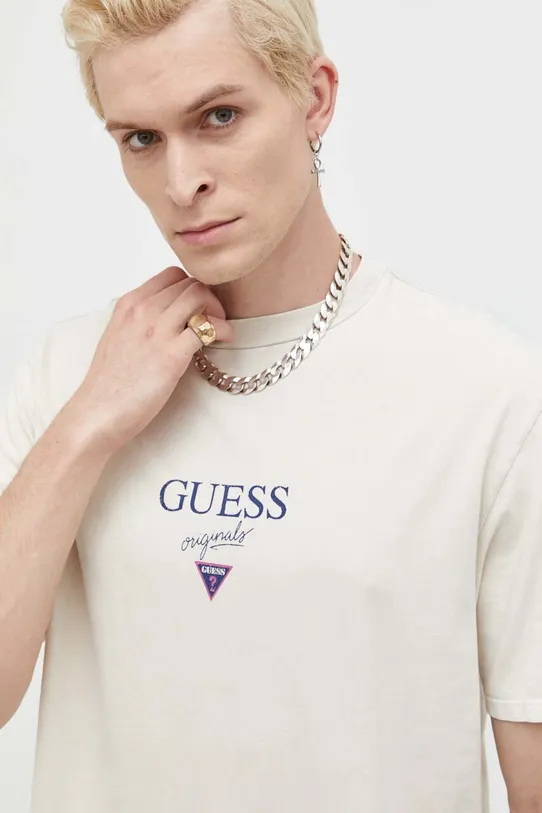 Βαμβακερό μπλουζάκι Guess Originals M3BI89K9XF1