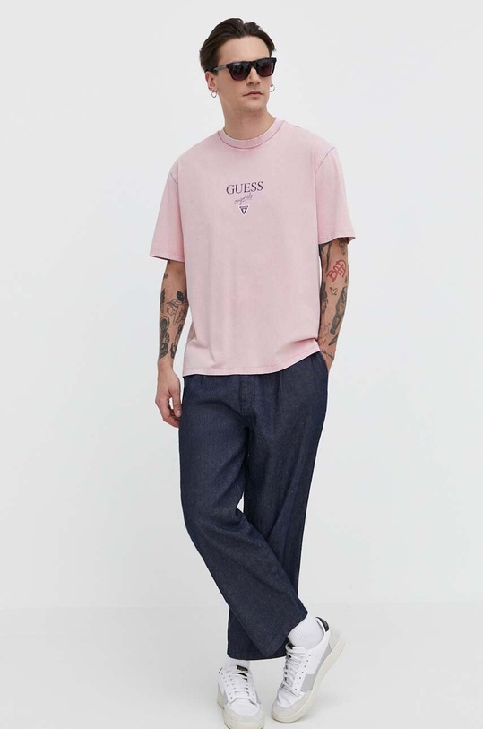 Guess Originals t-shirt bawełniany M3BI89K9XF1 różowy SS24