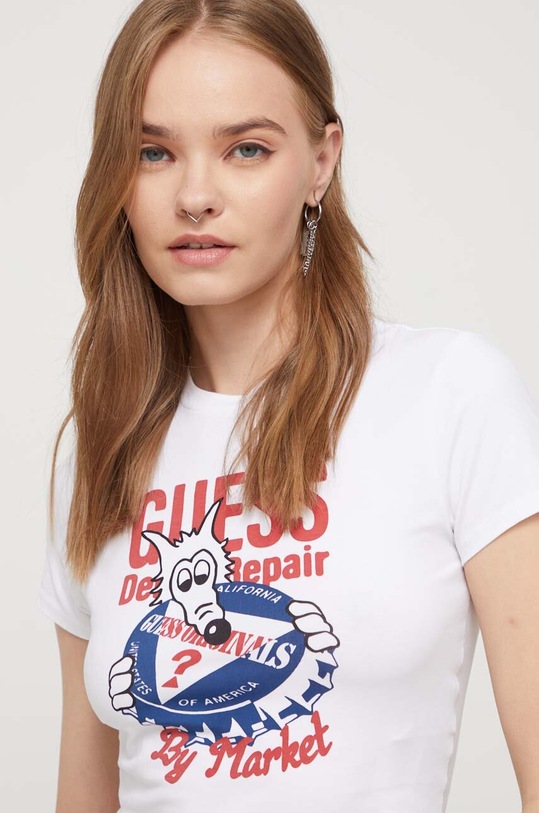 Μπλουζάκι Guess Originals λευκό W3BI58KA0Q1
