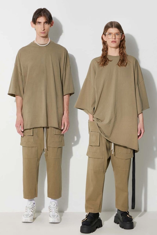 Rick Owens cotton t-shirt relaxed green DU02C5259.RN