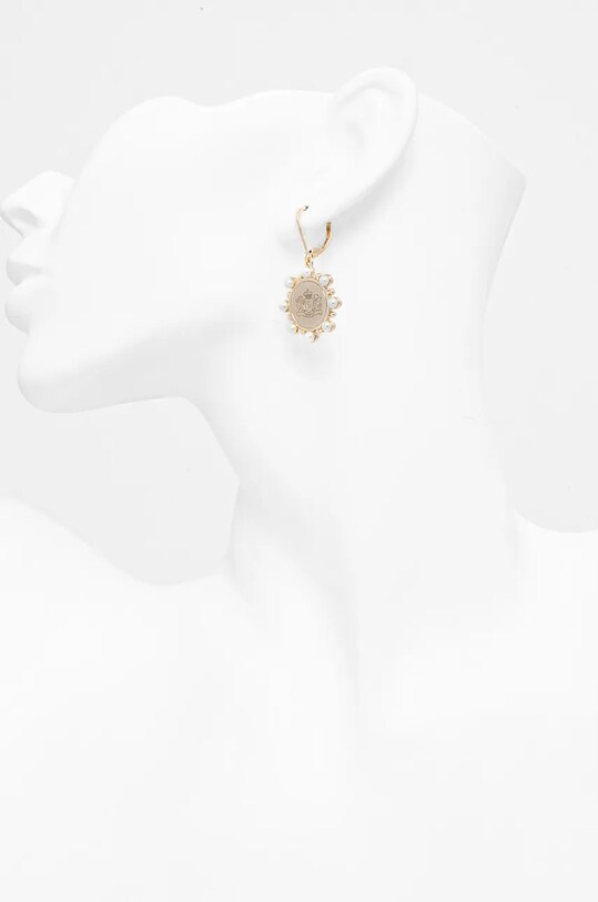 Dodaci Naušnice Lauren Ralph Lauren PE PEARL COIN DROP 14G00851 zlatna