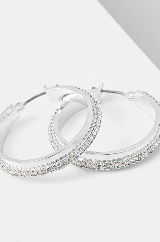 Lauren Ralph Lauren cercei PE 30MM PAVE HOOP 14G00874 argintiu AW24