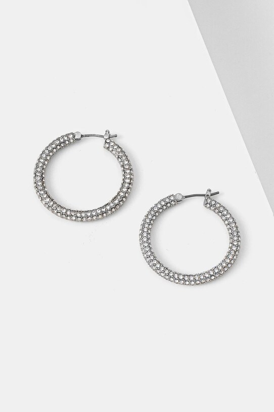 Сережки Lauren Ralph Lauren PE 30MM PAVE HOOP срібний 14G00873