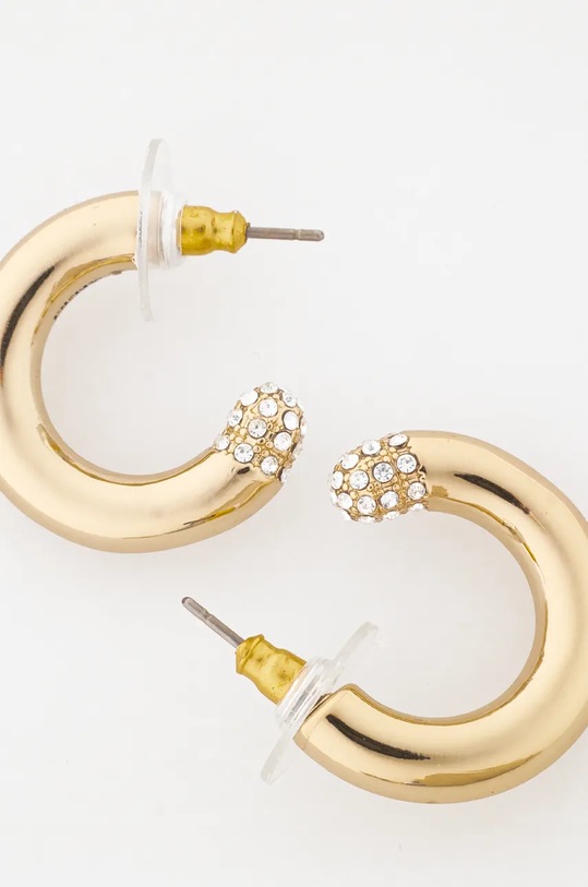 Náušnice Dkny PE 23MM PAVE C HOOP 04G00638 zlatá AW24