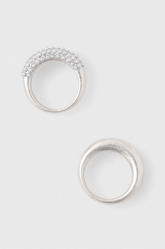 Accesorii AllSaints inel 2-pack 477521SLV127 argintiu