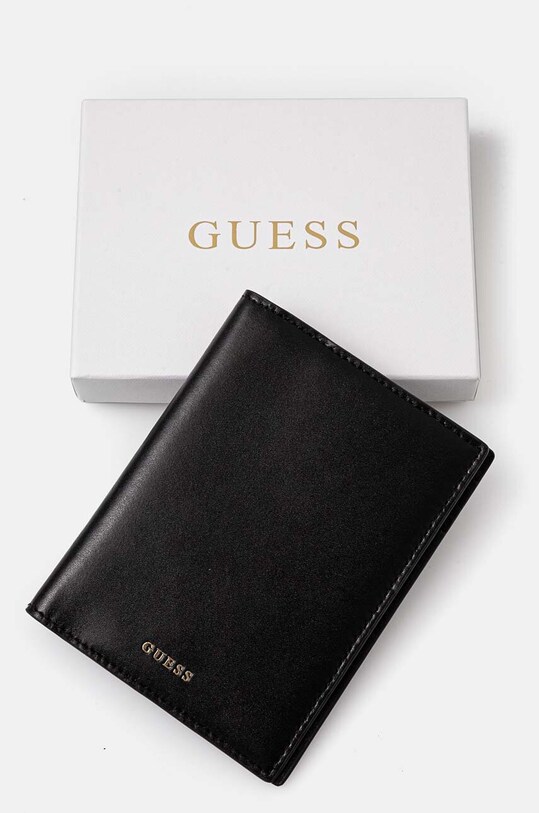 Guess etui na paszport skórzane czarny RW1657.P4301