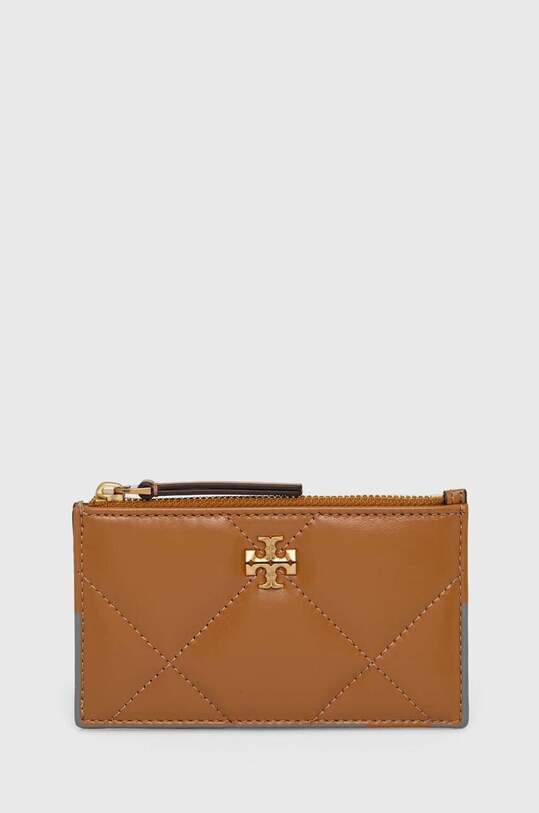 Tory Burch portofel de piele Kira Diamond Quilt piele bej 158629.201