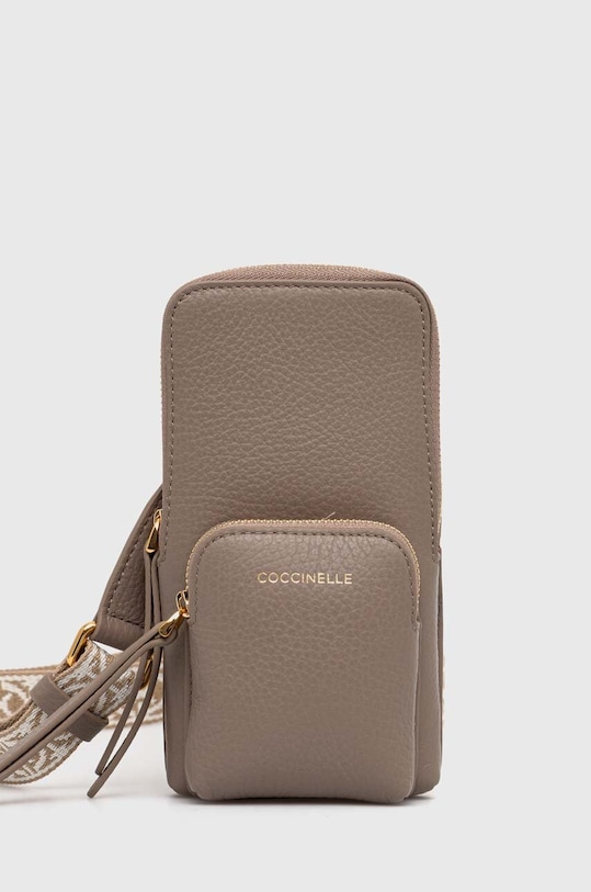 Coccinelle husa din piele pentru telefon COCCINELLEPIXIE pentru telefon bej E5.PM0.27.01.01.S