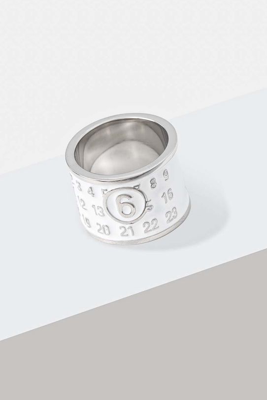 MM6 Maison Margiela inel SM6UQ0052.P6473 alb AW24