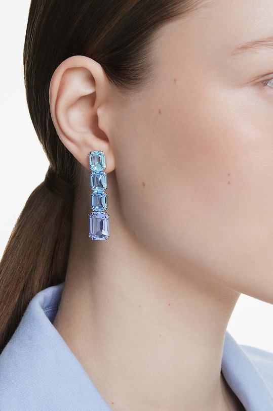 Náušnice Swarovski MILLENIA 5696516 modrá
