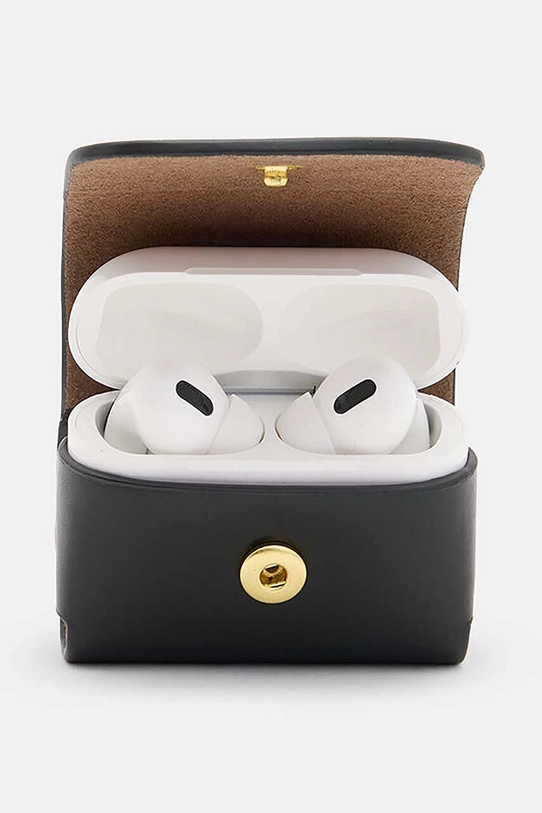 Kožni etui za airpods AllSaints AIRPOD CASE W079XA crna AW24