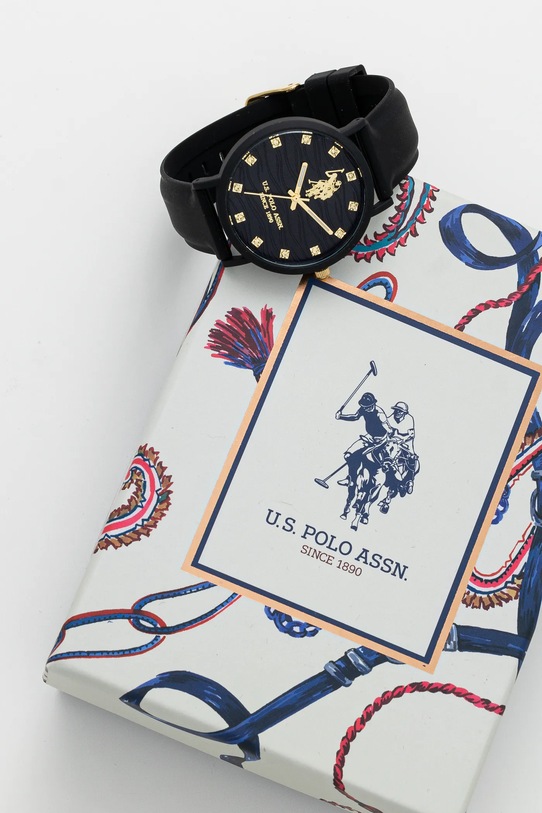 Hodinky U.S. Polo Assn. LUCYCRYSTAL černá USP8269BK