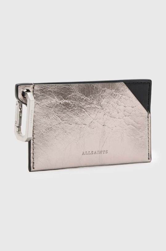 Accesorii AllSaints carcasa din piele HEX CARDHOLDER W173XB argintiu