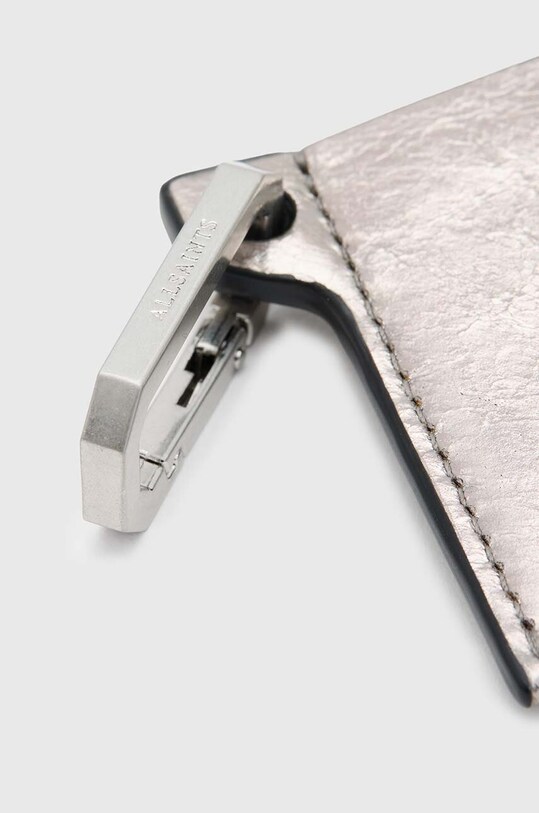 AllSaints carcasa din piele HEX CARDHOLDER W173XB argintiu