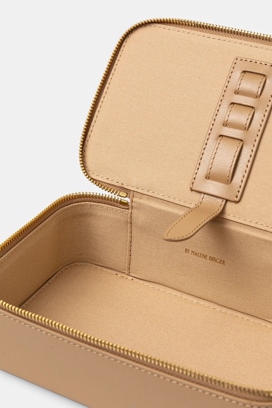 Kožená kosmetická taška By Malene Birger AYA MAKEUP Q71727041Z zelená