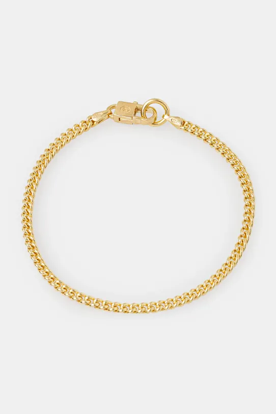Позолоченный браслет HATTON LABS Round Curb Bracelet M серебро золотой HL.W4.353.GL