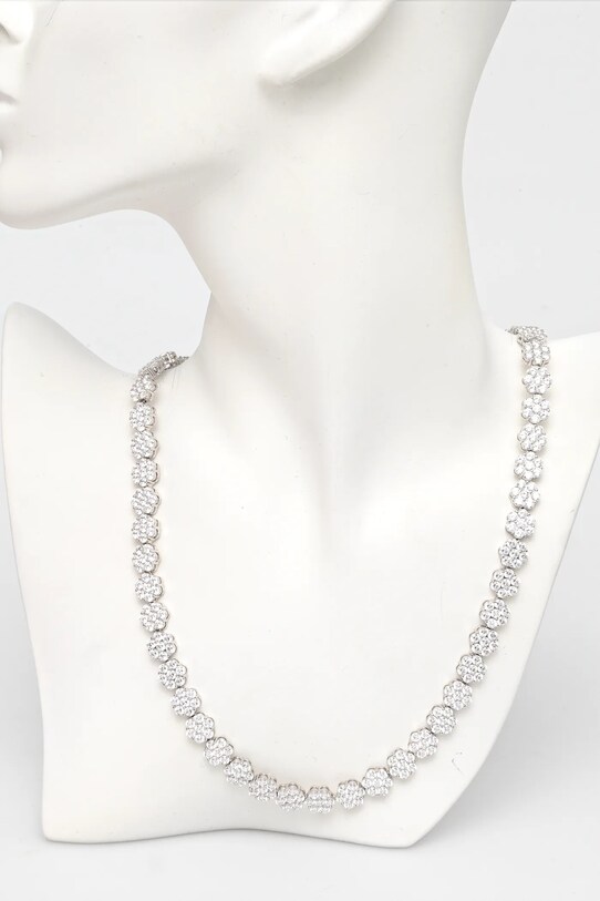 Сребърно колие HATTON LABS Daisy Tennis Chain S сребърен HL.W4.863.01