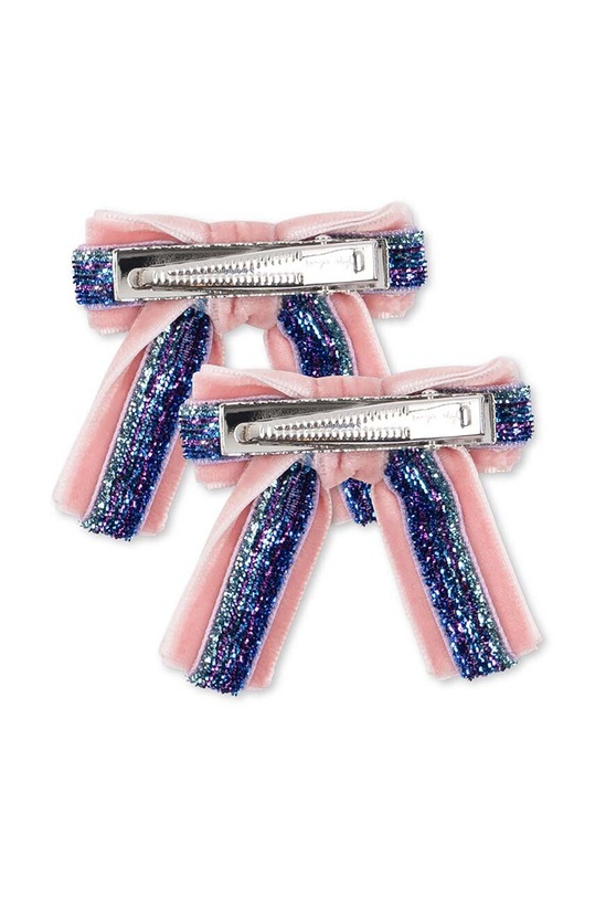 Dievča Detské sponky Konges Sløjd 2 PACK VELVET BOW HAIR CLIPS 2-pak KS101785 ružová