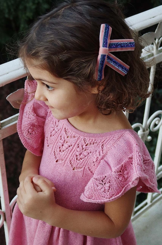 Детские заколки для волос Konges Sløjd 2 PACK LONG VELVET BOW HAIR CLIPS 2 шт розовый KS101786