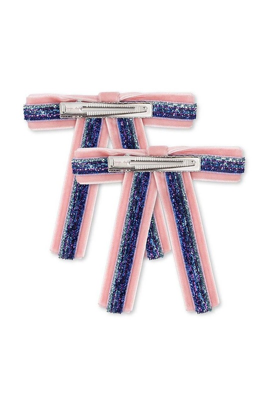 Девочка Детские заколки для волос Konges Sløjd 2 PACK LONG VELVET BOW HAIR CLIPS 2 шт KS101786 розовый
