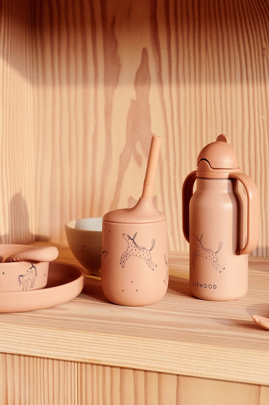 DÍVKA Dětský hrnek Liewood Ellis printed sippy cup LW15019.G růžová