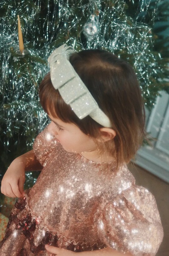 Konges Sløjd opaska do włosów dziecięca GLITTER BOW HAIRBRACE KS101990 szary