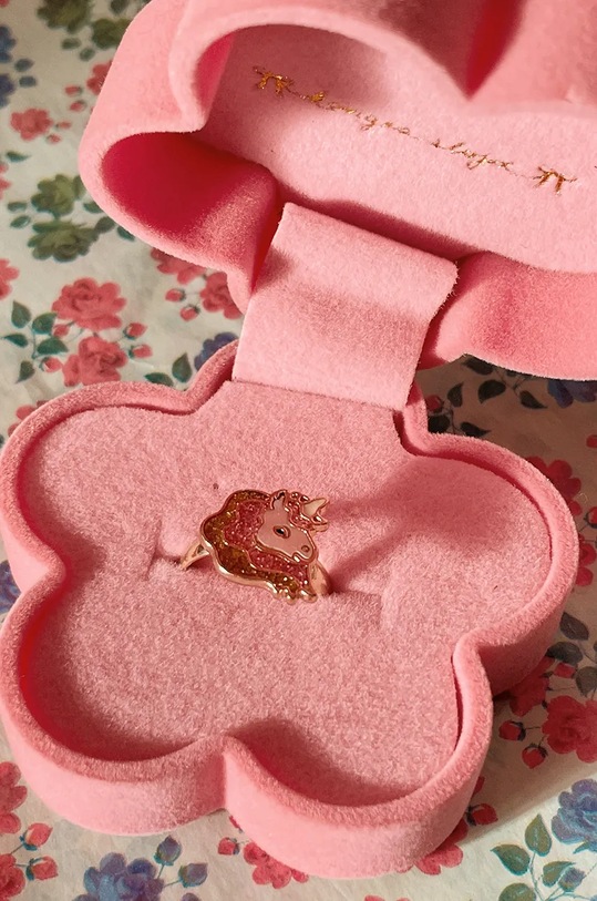 Konges Sløjd cutie de bijuterii LITTLE RING BOX roz KS102017