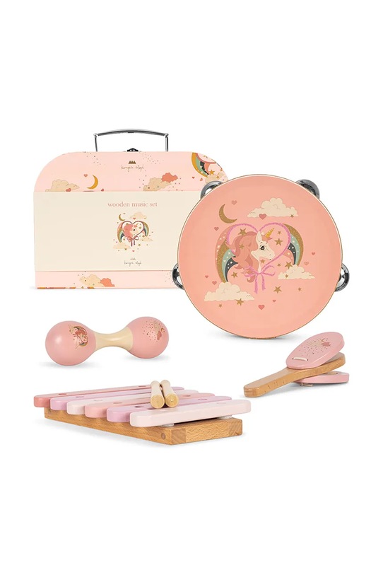 Σετ μουσικών οργάνων Konges Sløjd WOODEN MUSIC SETS FSC Συσκευασία Δώρου ροζ KS102148.G