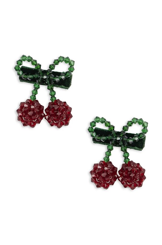 Konges Sløjd gumki do włosów 2 PACK CHERRY BOW HAIR CLIPS 2-pack KS101850 zielony AW24
