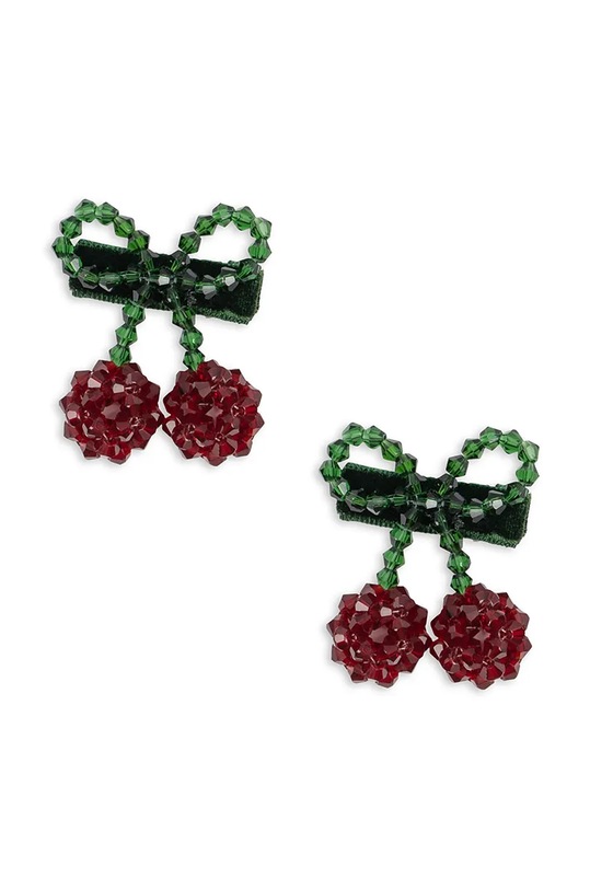 Gumičky Konges Sløjd 2 PACK CHERRY BOW HAIR CLIPS 2-pak KS101850 zelená AW24