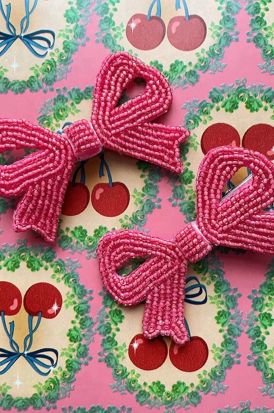 Sponky Konges Sløjd 2 PACK PEARLY BOW HAIR CLIPS 2-pak KS101855