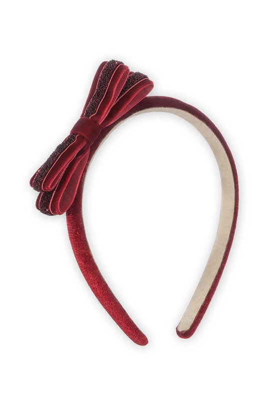 Dětská čelenka do vlasů Konges Sløjd VELVET BOW HAIRBRACE červená KS101862