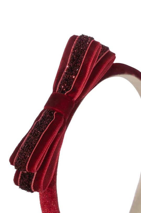 Dětská čelenka do vlasů Konges Sløjd VELVET BOW HAIRBRACE KS101862 červená AW24