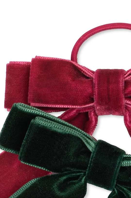 Девочка Детская резинка для волос Konges Sløjd 2 PACK VELVET DOUBLE BOW ELASTIC 2 шт KS101863 зелёный