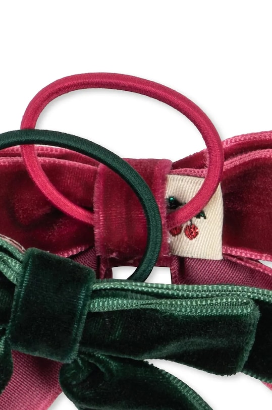 Детская резинка для волос Konges Sløjd 2 PACK VELVET DOUBLE BOW ELASTIC 2 шт зелёный KS101863