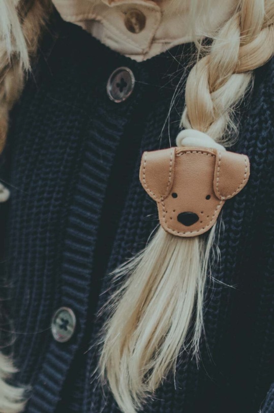 Donsje gumka do włosów dziecięca Josy Classic Hair Tie Dog beżowy 6008015.