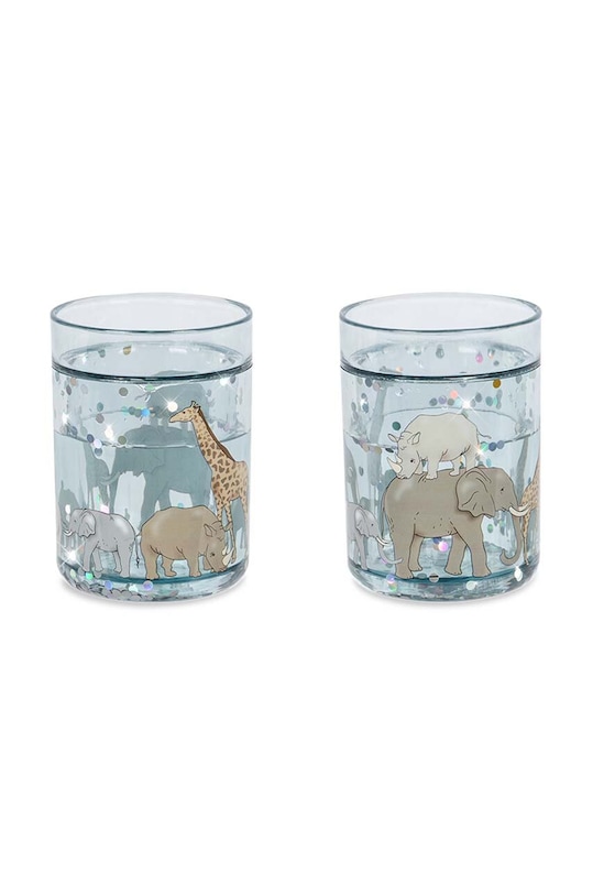Sada hrnků Konges Sløjd 2 PACK GLITTER CUPS 2-pack modrá KS101357