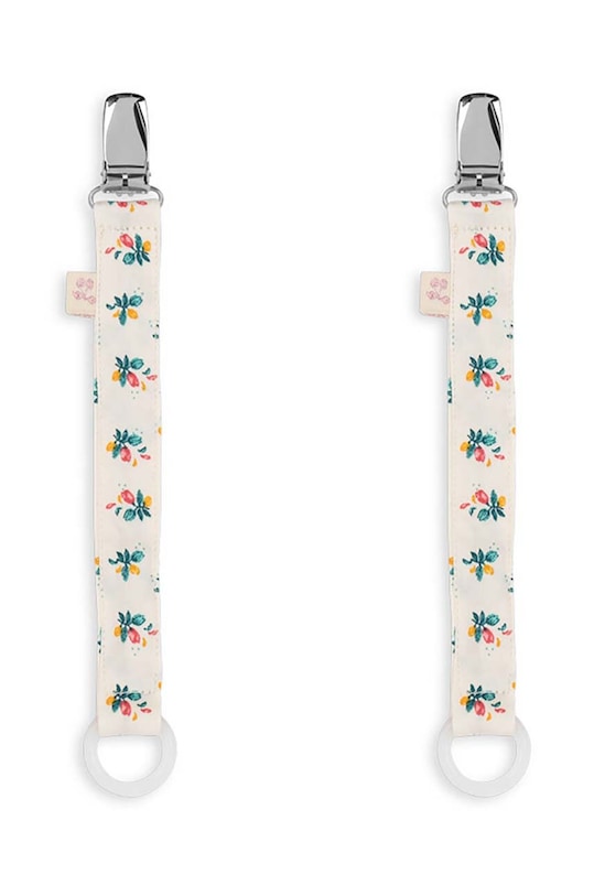 Klip na cumlík Konges Sløjd 2 PACK PACIFIER STRAP 2-pak 2-pak béžová KS101362